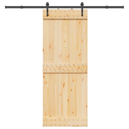 Puerta corredera con herrajes madera maciza de pino 80x210 cm en Puertas | Comprar online en Foru.es