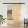 Puerta corredera con herrajes madera maciza de pino 80x210 cm en Puertas | Comprar online en Foru.es