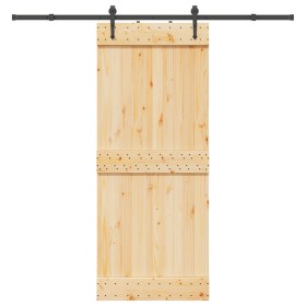 Puerta corredera con herrajes madera maciza de pino 85x210 cm en Puertas | Comprar online en Foru.es