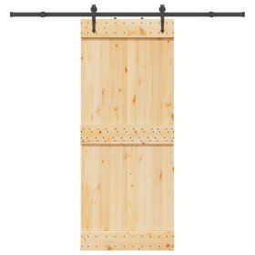 Puerta corredera con herrajes madera maciza de pino 85x210 cm en Puertas | Comprar online en Foru.es