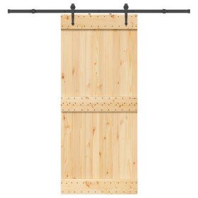 Puerta corredera con herrajes madera maciza de pino 90x210 cm en Puertas | Comprar online en Foru.es