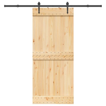 Puerta corredera con herrajes madera maciza de pino 90x210 cm en Puertas | Comprar online en Foru.es
