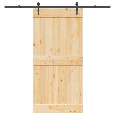 Puerta corredera con herrajes madera maciza de pino 100x210 cm en Puertas | Comprar online en Foru.es