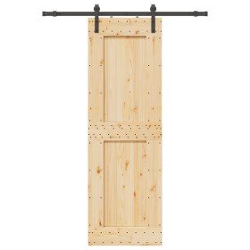 Puerta corredera con herrajes madera maciza de pino 70x210 cm en Puertas | Comprar online en Foru.es