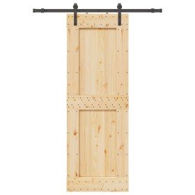 Puerta corredera con herrajes madera maciza de pino 85x210 cm en Puertas | Comprar online en Foru.es