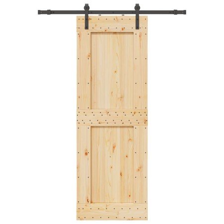 Puerta corredera con herrajes madera maciza de pino 85x210 cm en Puertas | Comprar online en Foru.es