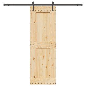 Puerta corredera con herrajes madera maciza de pino 70x210 cm en Puertas | Comprar online en Foru.es