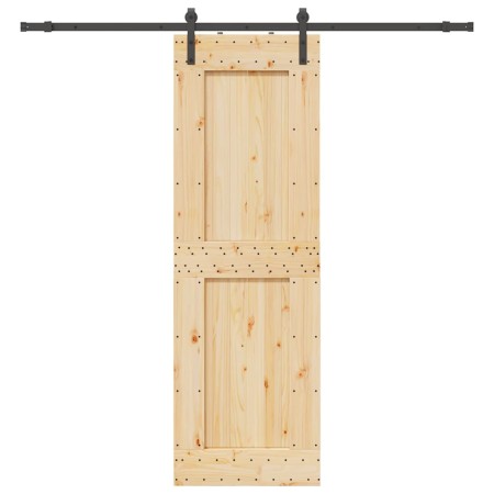 Puerta corredera con herrajes madera maciza de pino 70x210 cm en Puertas | Comprar online en Foru.es