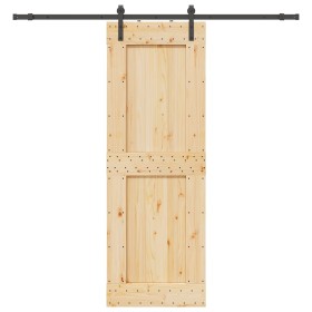 Puerta corredera con herrajes madera maciza de pino 80x210 cm en Puertas | Comprar online en Foru.es