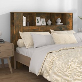Mueble cabecero roble ahumado 140x18,5x104,5 cm de vidaXL, Cabeceros y pies de cama - Ref: Foro24-817270, Precio: 59,33 €, De...
