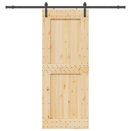 Puerta corredera con herrajes madera maciza de pino 90x210 cm en Puertas | Comprar online en Foru.es