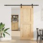 Puerta corredera con herrajes madera maciza de pino 90x210 cm en Puertas | Comprar online en Foru.es