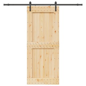 Puerta corredera con herrajes madera maciza de pino 95x210 cm en Puertas | Comprar online en Foru.es