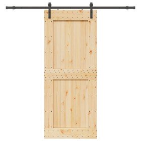 Puerta corredera con herrajes madera maciza de pino 95x210 cm en Puertas | Comprar online en Foru.es