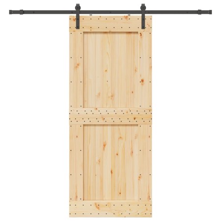 Puerta corredera con herrajes madera maciza de pino 95x210 cm en Puertas | Comprar online en Foru.es