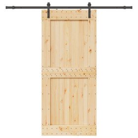 Puerta corredera con herrajes madera maciza de pino 100x210 cm en Puertas | Comprar online en Foru.es
