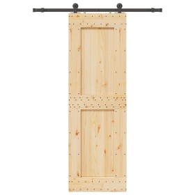 Puerta corredera con herrajes madera maciza de pino 70x210 cm en Puertas | Comprar online en Foru.es