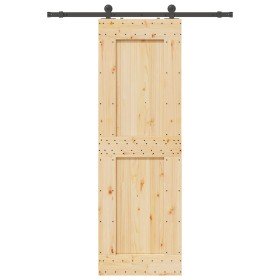 Puerta corredera con herrajes madera maciza de pino 70x210 cm en Puertas | Comprar online en Foru.es