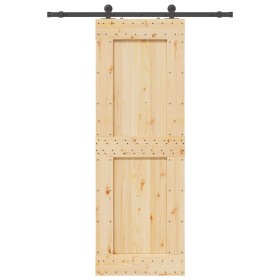 Puerta corredera con herrajes madera maciza de pino 80x210 cm en Puertas | Comprar online en Foru.es