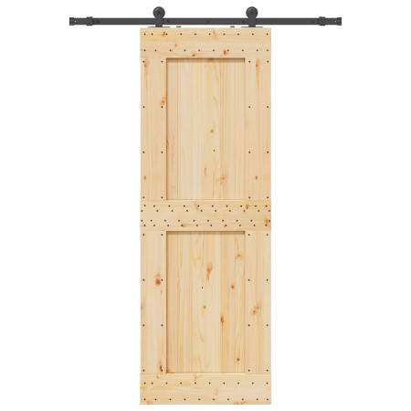 Puerta corredera con herrajes madera maciza de pino 80x210 cm en Puertas | Comprar online en Foru.es