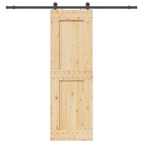 Puerta corredera con herrajes madera maciza de pino 70x210 cm en Puertas | Comprar online en Foru.es