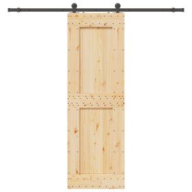 Puerta corredera con herrajes madera maciza de pino 70x210 cm en Puertas | Comprar online en Foru.es