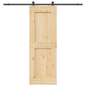 Puerta corredera con herrajes madera maciza de pino 80x210 cm en Puertas | Comprar online en Foru.es