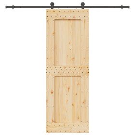 Puerta corredera con herrajes madera maciza de pino 80x210 cm en Puertas | Comprar online en Foru.es