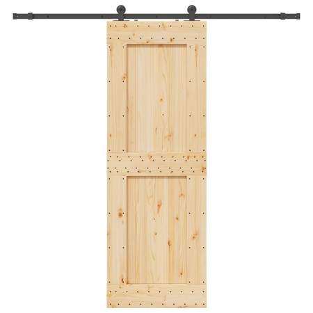 Puerta corredera con herrajes madera maciza de pino 80x210 cm en Puertas | Comprar online en Foru.es