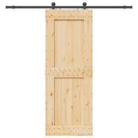 Puerta corredera con herrajes madera maciza de pino 85x210 cm en Puertas | Comprar online en Foru.es