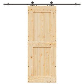 Puerta corredera con herrajes madera maciza de pino 85x210 cm en Puertas | Comprar online en Foru.es