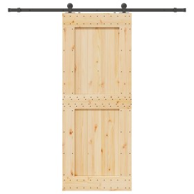 Puerta corredera con herrajes madera maciza de pino 90x210 cm en Puertas | Comprar online en Foru.es