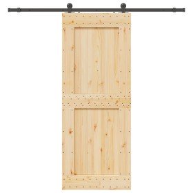 Puerta corredera con herrajes madera maciza de pino 90x210 cm en Puertas | Comprar online en Foru.es