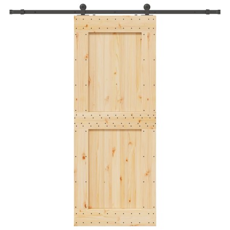 Puerta corredera con herrajes madera maciza de pino 90x210 cm en Puertas | Comprar online en Foru.es