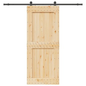 Puerta corredera con herrajes madera maciza de pino 95x210 cm en Puertas | Comprar online en Foru.es