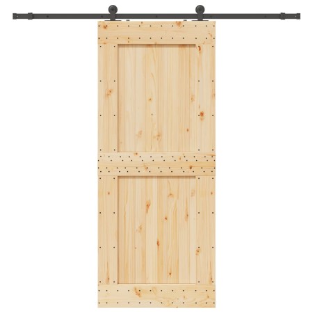 Puerta corredera con herrajes madera maciza de pino 95x210 cm en Puertas | Comprar online en Foru.es