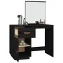 Mesa tocador de madera maciza de pino negra 95x50x134 cm de vidaXL, Tocadores para dormitorios - Ref: Foro24-820091, Precio: ...