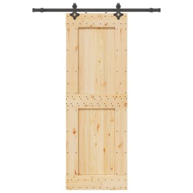 Puerta corredera con herrajes madera maciza de pino 80x210 cm en Puertas | Comprar online en Foru.es