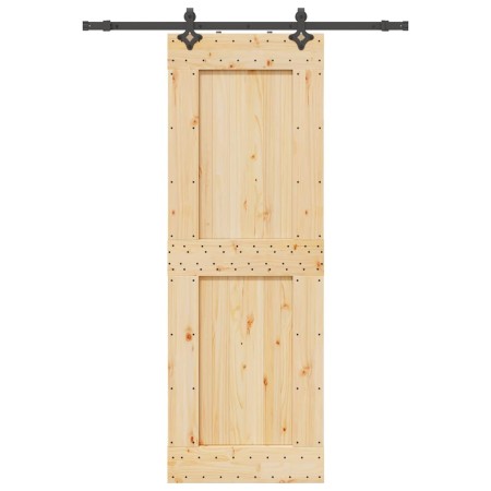 Puerta corredera con herrajes madera maciza de pino 80x210 cm en Puertas | Comprar online en Foru.es