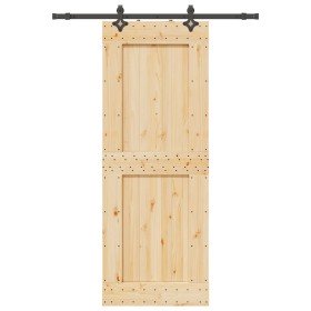 Puerta corredera con herrajes madera maciza de pino 85x210 cm en Puertas | Comprar online en Foru.es