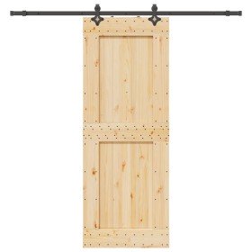 Puerta corredera con herrajes madera maciza de pino 85x210 cm en Puertas | Comprar online en Foru.es