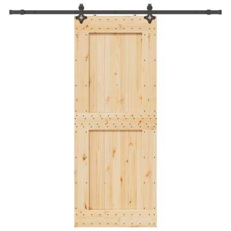 Puerta corredera con herrajes madera maciza de pino 90x210 cm en Puertas | Comprar online en Foru.es