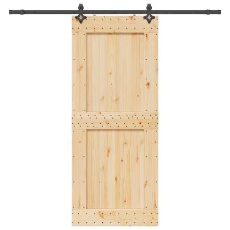 Puerta corredera con herrajes madera maciza de pino 95x210 cm en Puertas | Comprar online en Foru.es