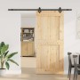 Puerta corredera con herrajes madera maciza de pino 100x210 cm en Puertas | Comprar online en Foru.es