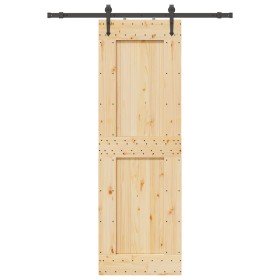 Puerta corredera con herrajes madera maciza de pino 70x210 cm en Puertas | Comprar online en Foru.es