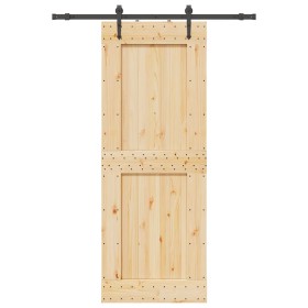 Puerta corredera con herrajes madera maciza de pino 85x210 cm en Puertas | Comprar online en Foru.es