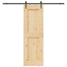 Puerta corredera con herrajes madera maciza de pino 70x210 cm en Puertas | Comprar online en Foru.es