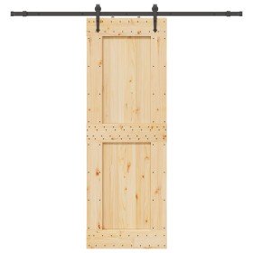 Puerta corredera con herrajes madera maciza de pino 80x210 cm en Puertas | Comprar online en Foru.es