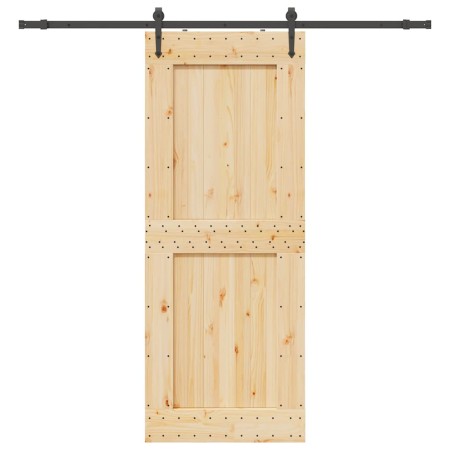 Puerta corredera con herrajes madera maciza de pino 90x210 cm en Puertas | Comprar online en Foru.es