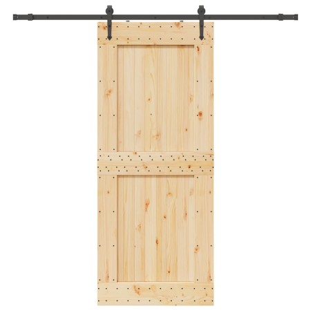 Puerta corredera con herrajes madera maciza de pino 95x210 cm en Puertas | Comprar online en Foru.es